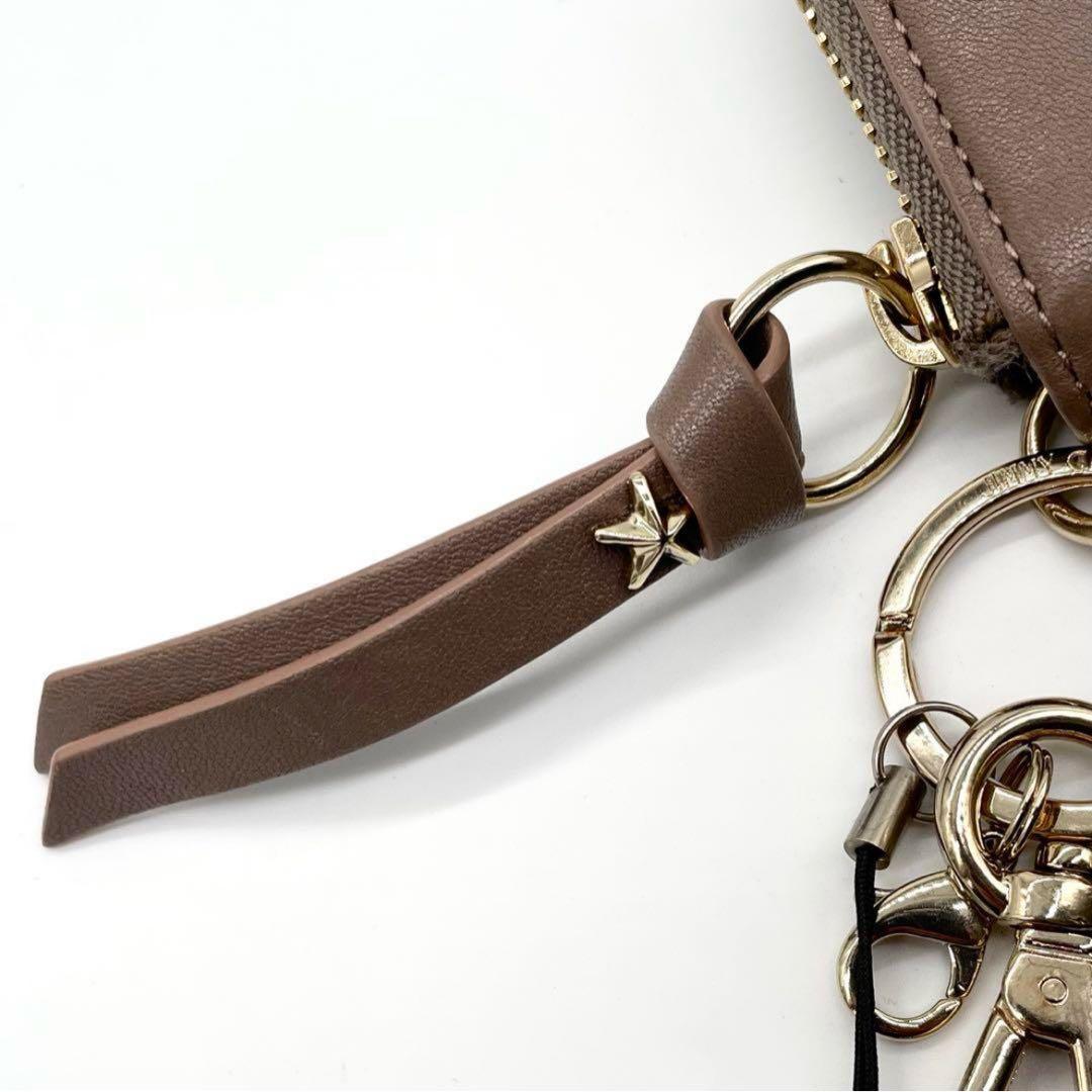 未使用級✨ジミーチュウ CADT LTR キーケース スタッズ ベージュ系