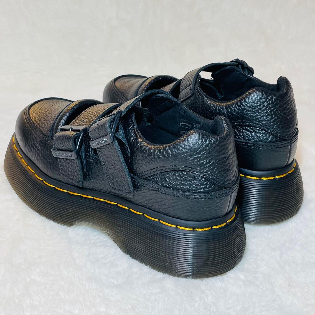 現行品 ドクターマーチン BUZZ メリージェーン 厚底 シボ革 ストラップ 黒