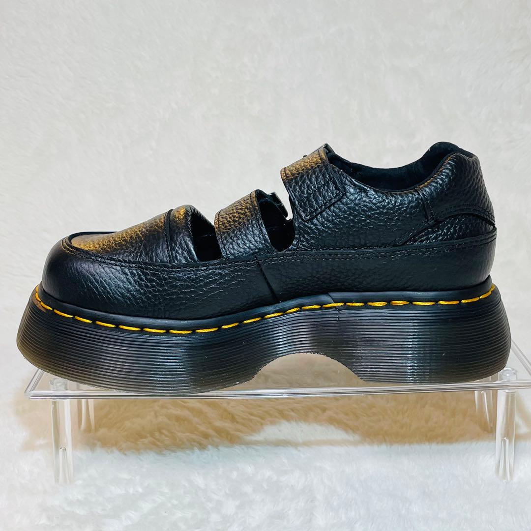 現行品 ドクターマーチン BUZZ メリージェーン 厚底 シボ革 ストラップ 黒