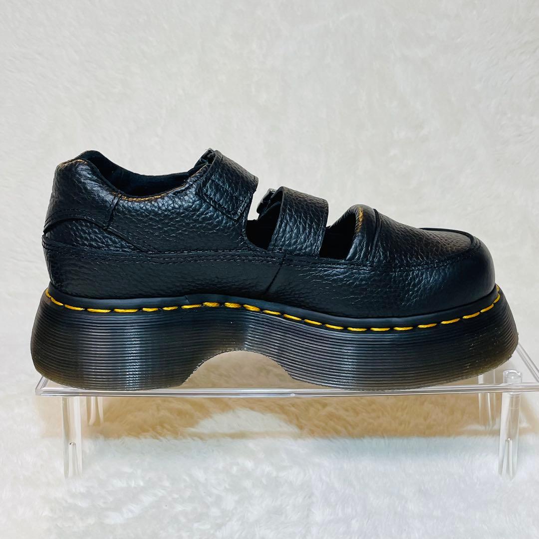 現行品 ドクターマーチン BUZZ メリージェーン 厚底 シボ革 ストラップ 黒