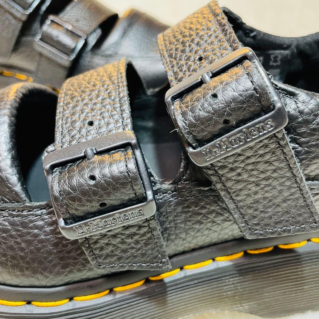 現行品 ドクターマーチン BUZZ メリージェーン 厚底 シボ革 ストラップ 黒