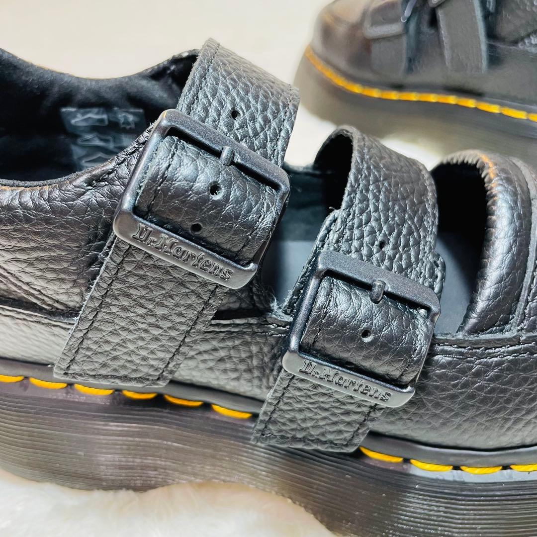 現行品 ドクターマーチン BUZZ メリージェーン 厚底 シボ革 ストラップ 黒