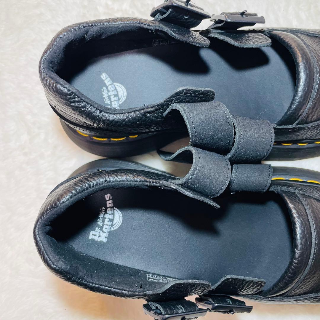 現行品 ドクターマーチン BUZZ メリージェーン 厚底 シボ革 ストラップ 黒
