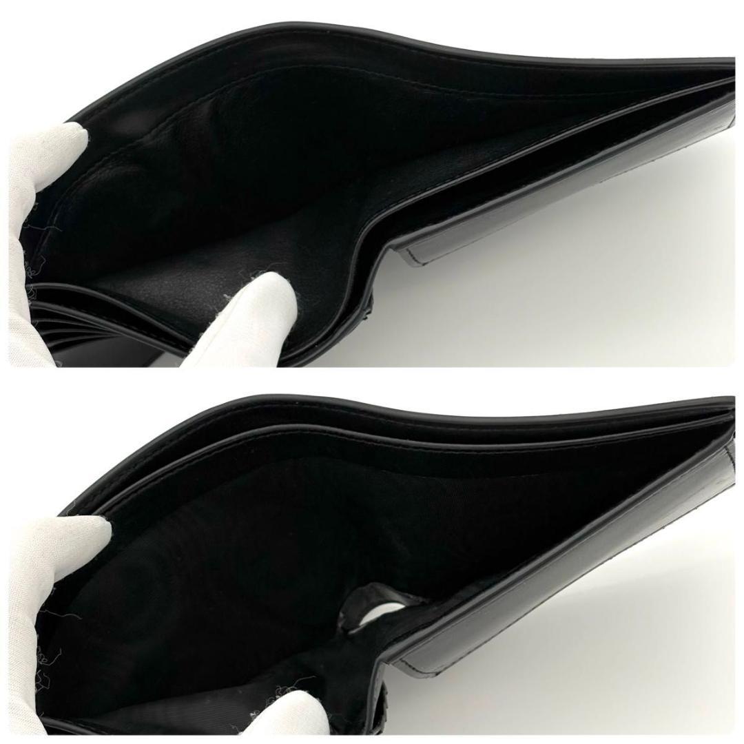 サンローラン 折財布 カサンドラ カーフ レザー 黒 ブラック 2600