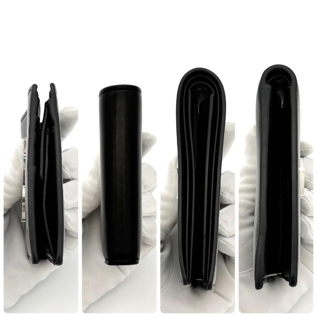 サンローラン 折財布 カサンドラ カーフ レザー 黒 ブラック 2600