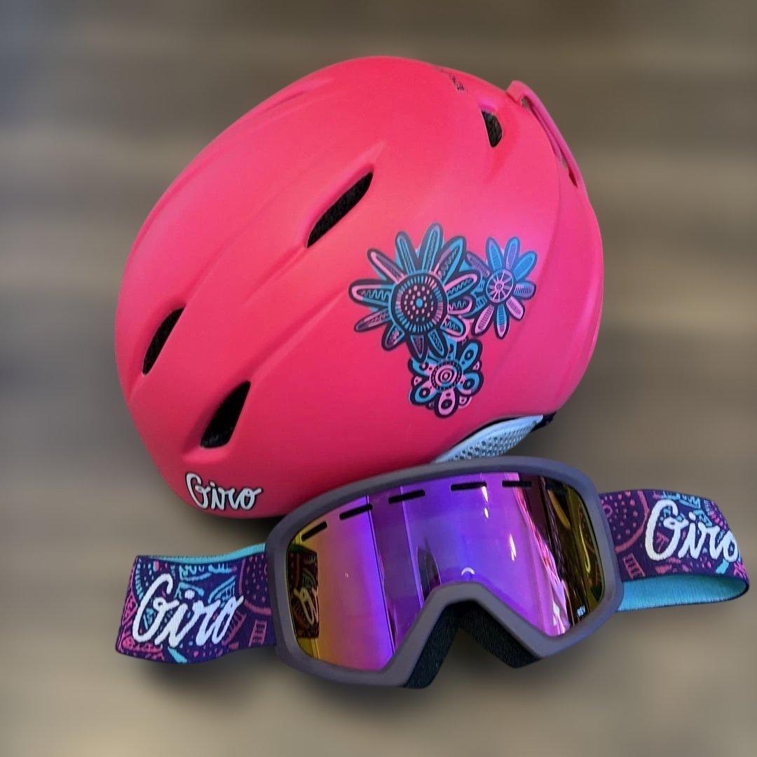 美品GIROキッズSサイズ スキーヘルメット、ゴーグル