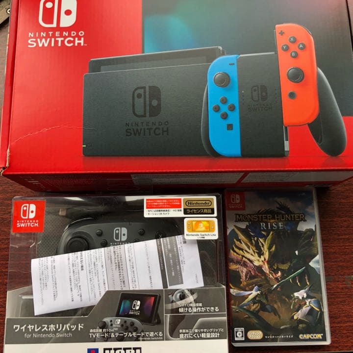 Nintendo Switch+モンハンライズ+ホリコン+有線専用アダプター