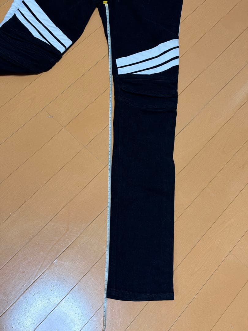 BALMAIN バルマン　サイドラインバイカーパンツ　ブラック　28