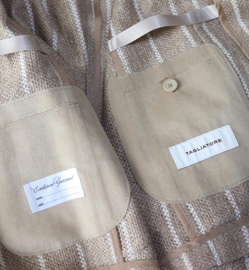 新品【タリアトーレ】リネンコットン ストライプジャケット 56(4L-5L)