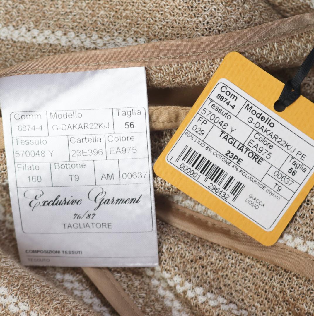 新品【タリアトーレ】リネンコットン ストライプジャケット 56(4L-5L)