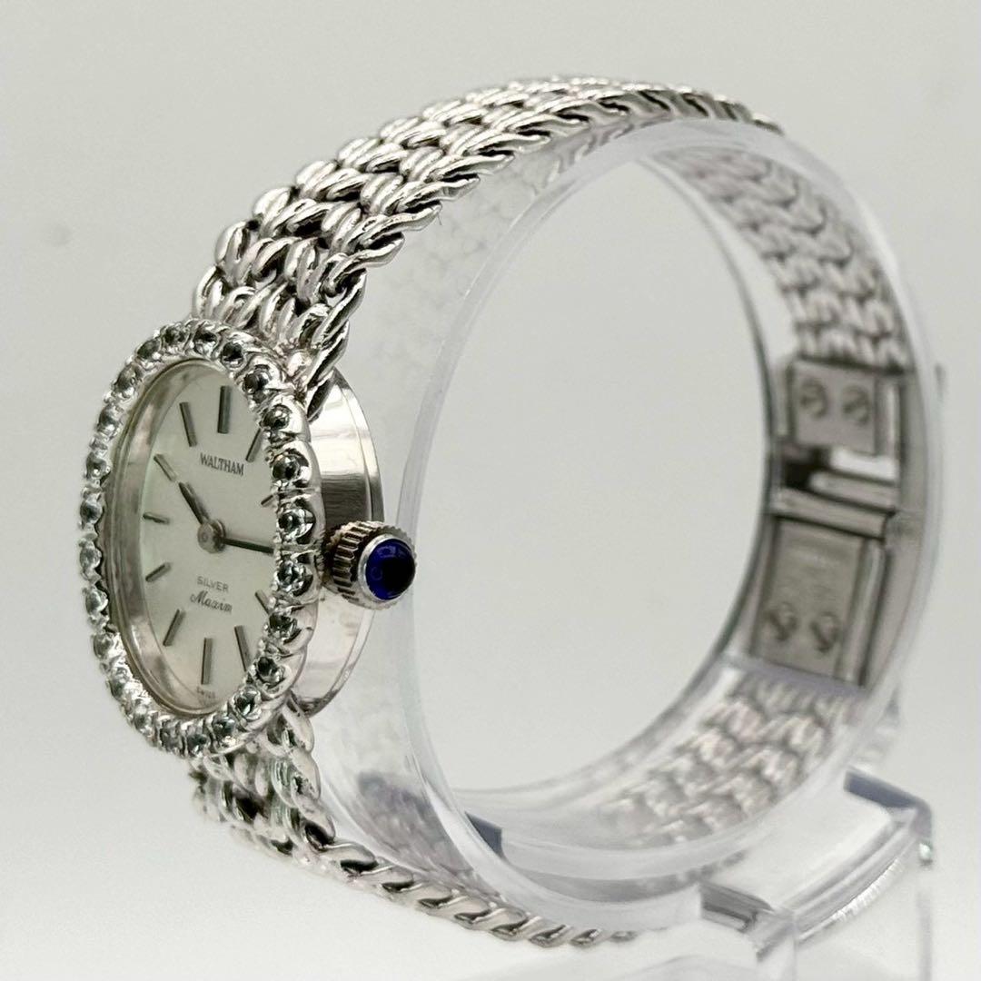 美品✨稼働 ウォルサム マキシム SV925 ダイヤベゼル 手巻きブレスウォッチ