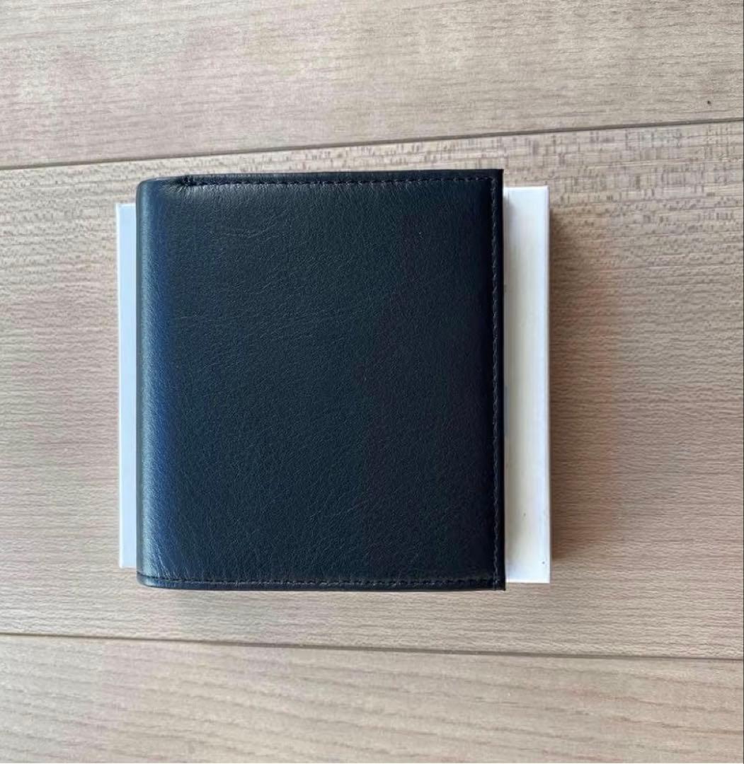 【大人気】皇居 二つ折り財布 ブラック 黒 東御苑 本革 皇居財布 小銭入れ