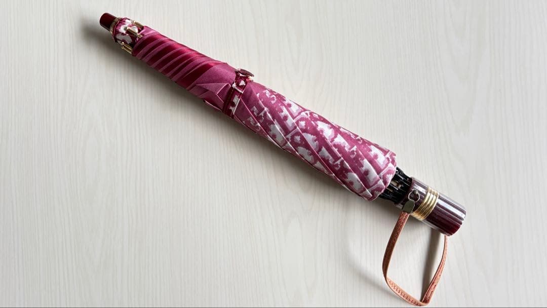 美品✨Dior クリスチャンディオール 傘 ロゴ柄 ヴィンテージ トロッター　赤