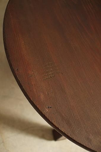 古い小ぶりな折り畳み丸テーブル　ちゃぶ台