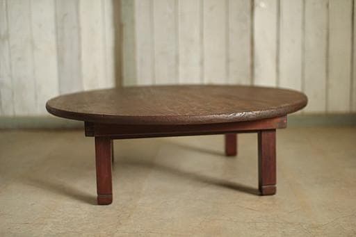 古い小ぶりな折り畳み丸テーブル　ちゃぶ台