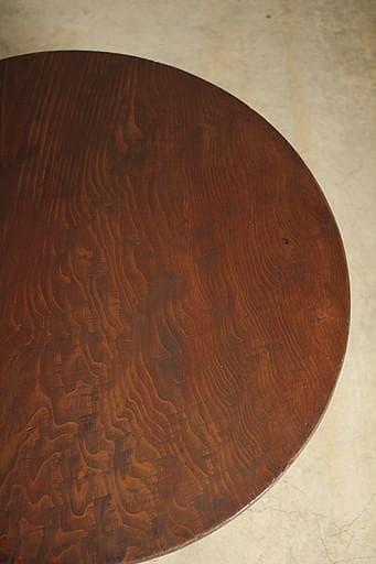 古い小ぶりな折り畳み丸テーブル　ちゃぶ台