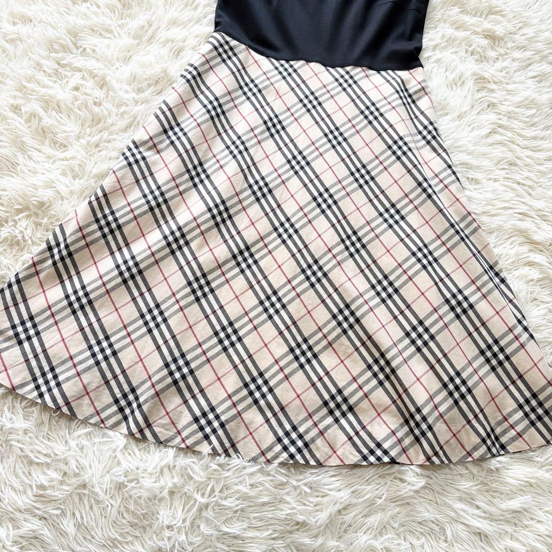 ✨美品✨バーバリーロンドン　ドッキングワンピース　ノバチェック　リボン　日本製