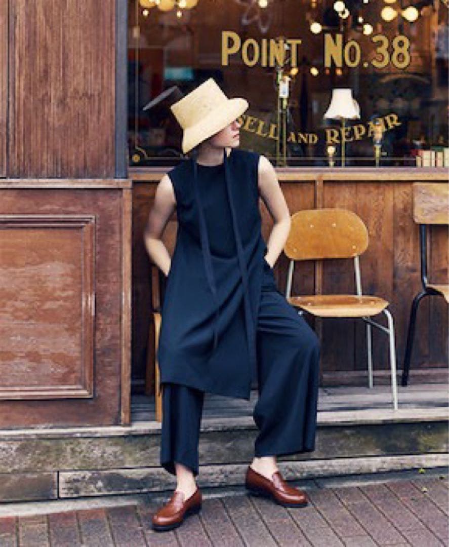 美品 nagonstans ストローハット 麦わら帽子 ナゴンスタンス