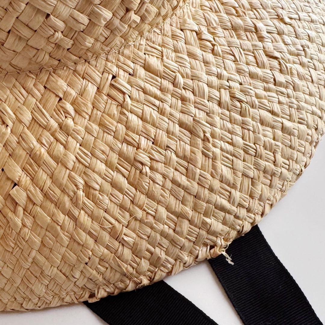 美品 nagonstans ストローハット 麦わら帽子 ナゴンスタンス