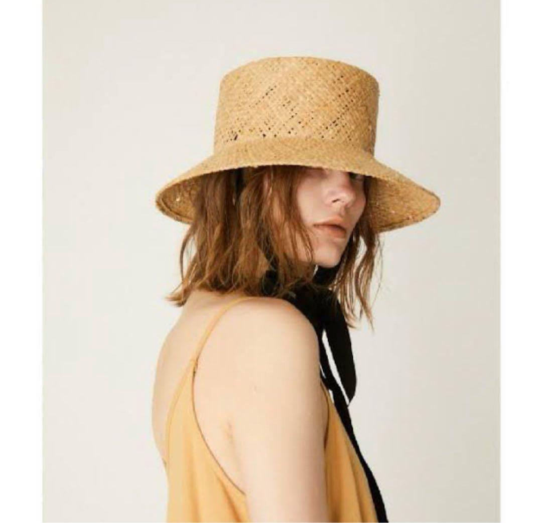 美品 nagonstans ストローハット 麦わら帽子 ナゴンスタンス