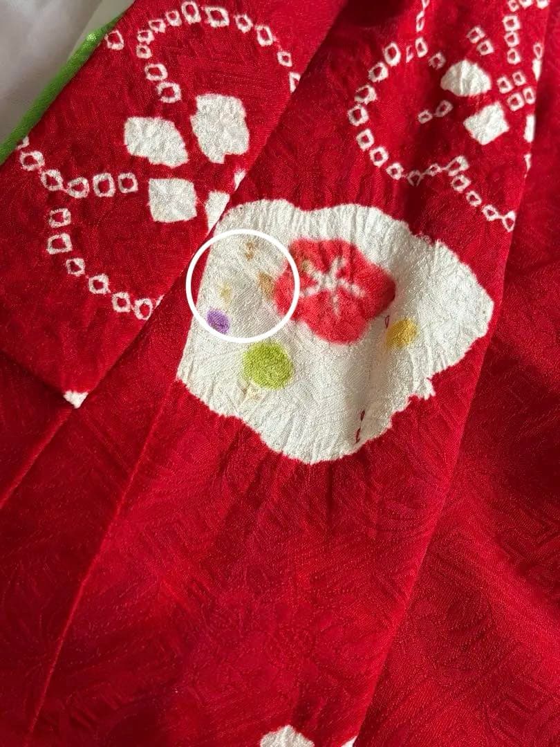 七五三　正絹　3歳　総絞り　被布　一つ身　フルセット