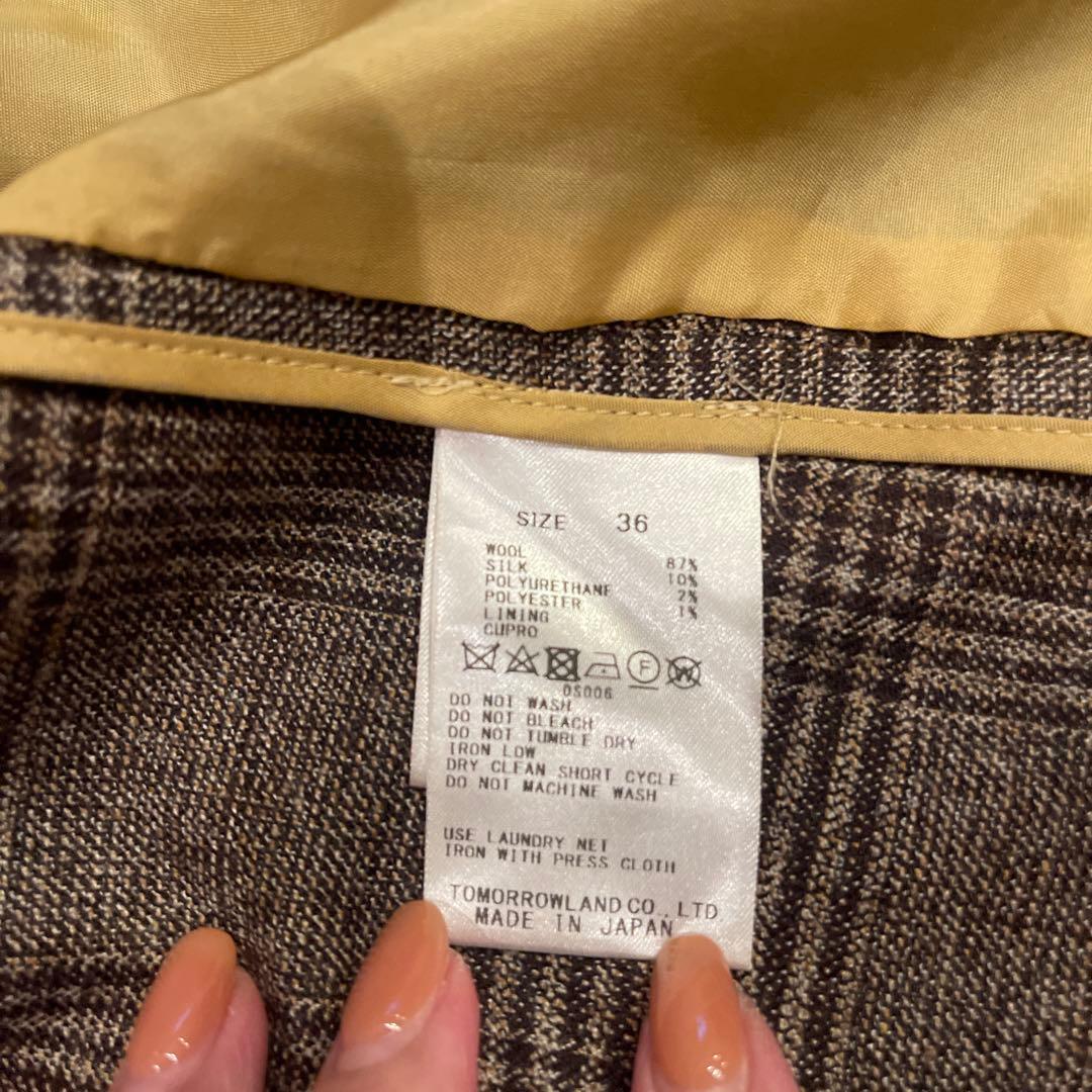 TOMORROWLAND チェック柄 ダブルブレストジャケット