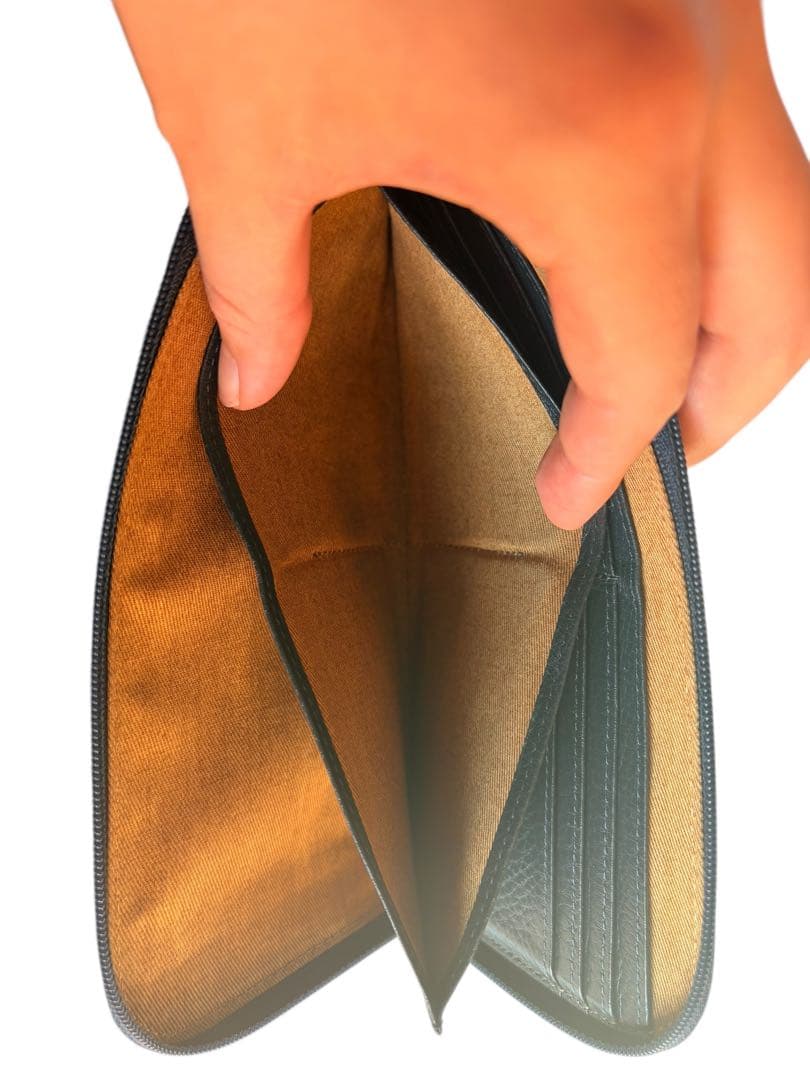 ATAO アタオ limo リモ パイソン L字ファスナー 長財布 ネイビー