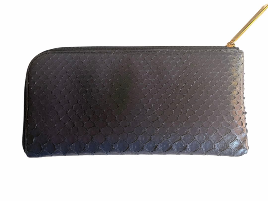 ATAO アタオ limo リモ パイソン L字ファスナー 長財布 ネイビー
