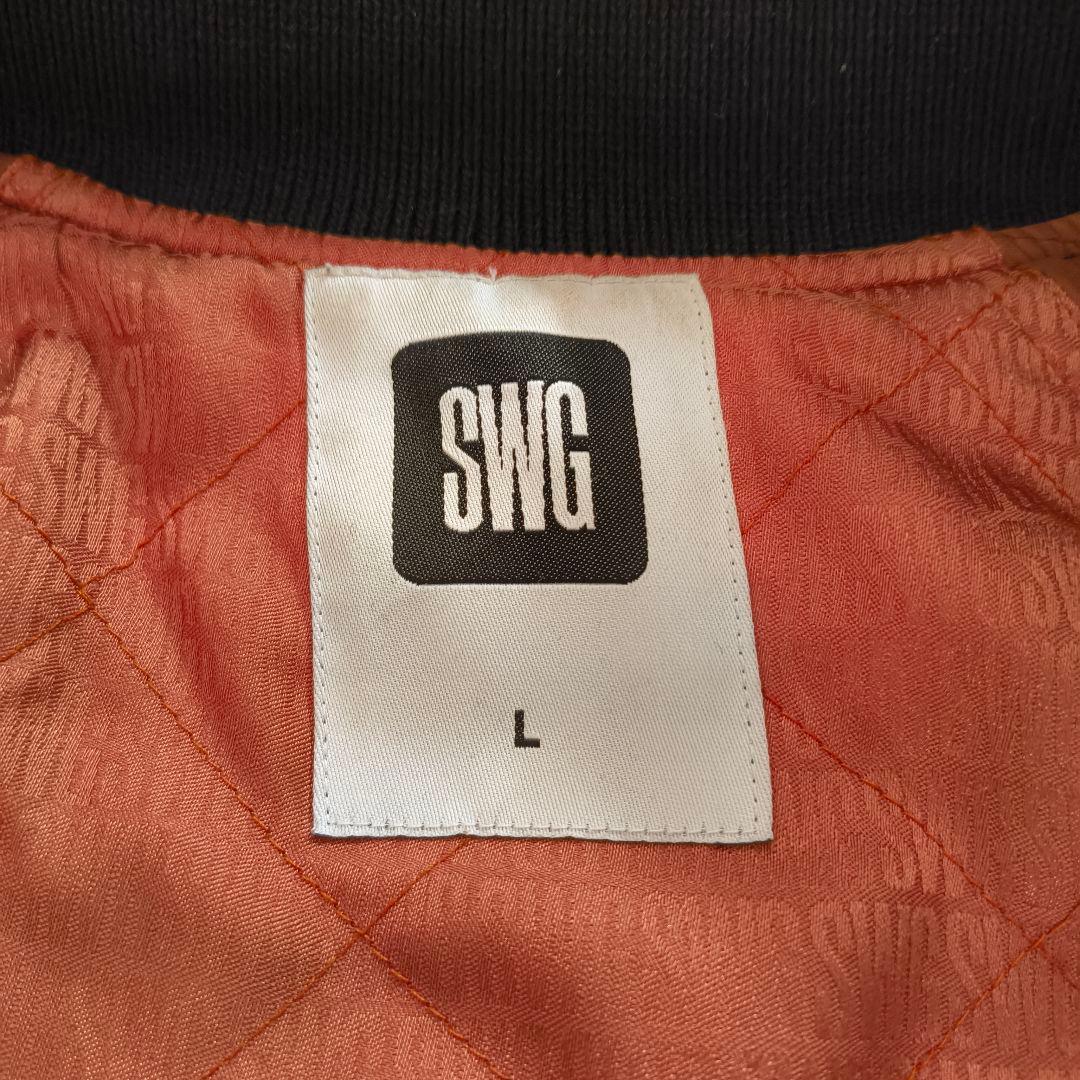 SWAGGER スタジャン レザー 切替 裏地キルティング