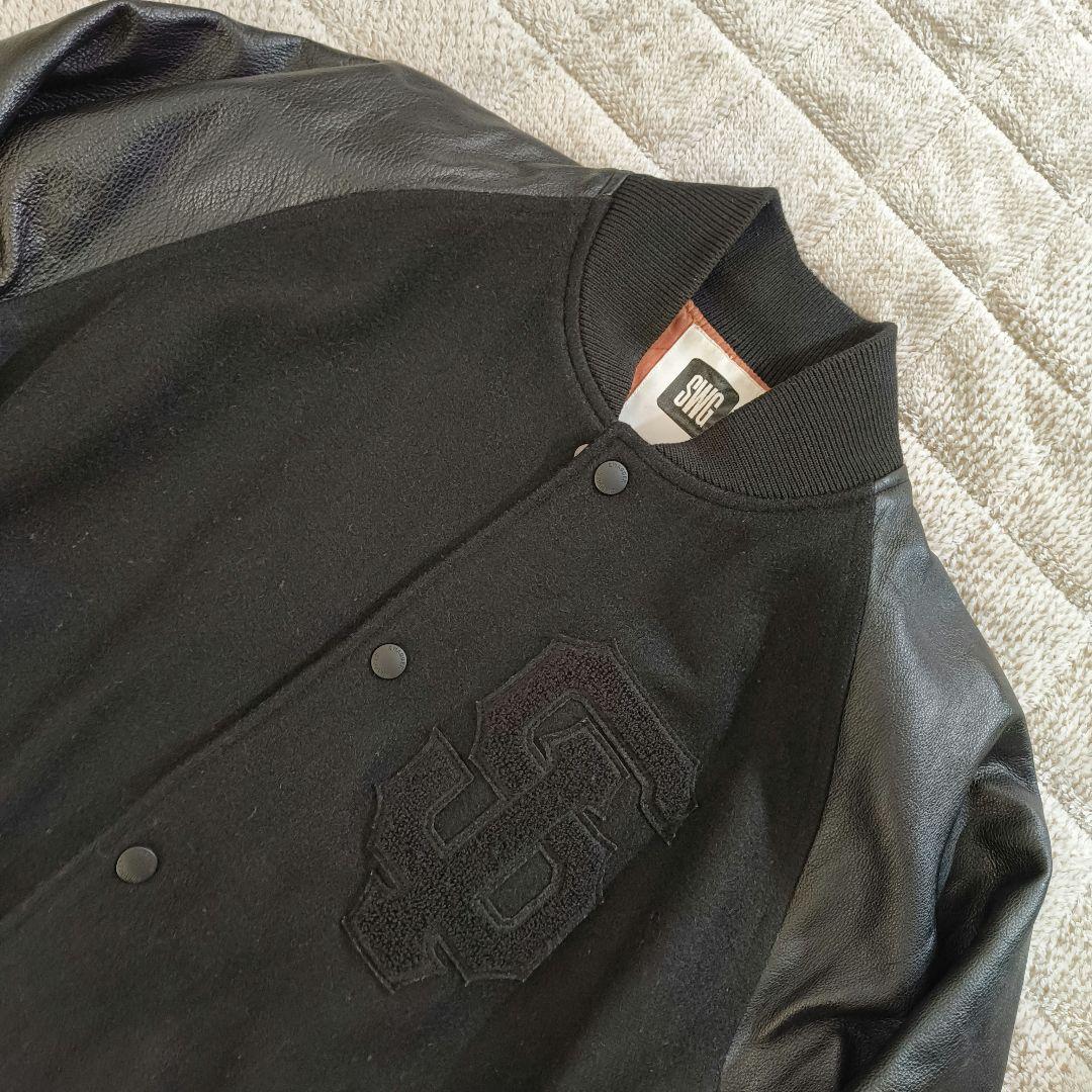 SWAGGER スタジャン レザー 切替 裏地キルティング