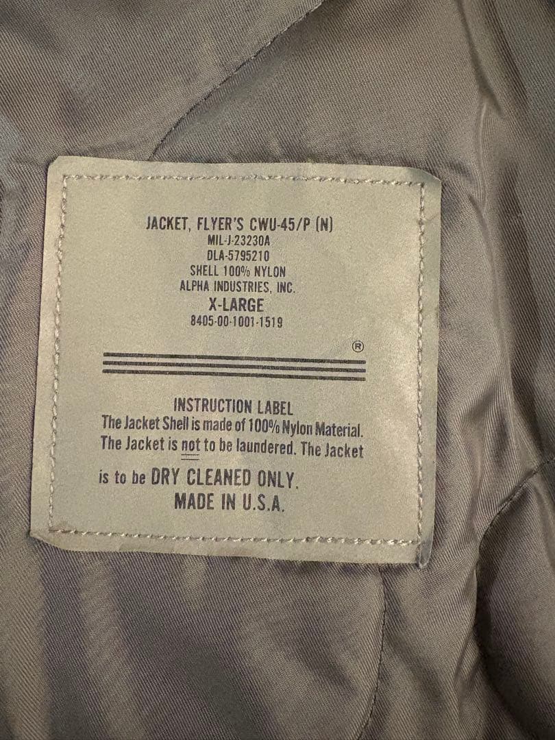 USA製　アルファインダストリーズ　CWU-45P XLサイズ　90s