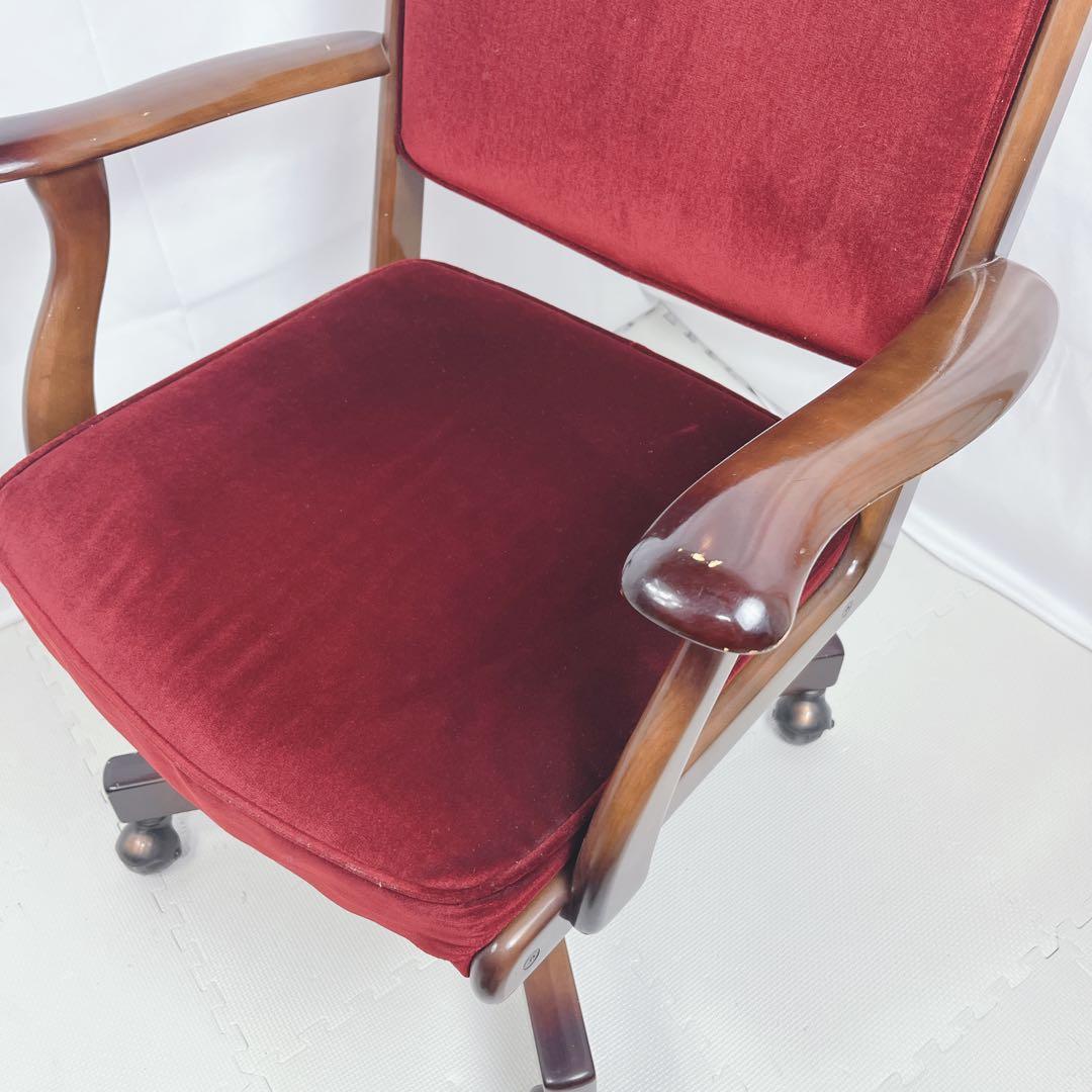 karimoku オールドカリモク コロニアル デスクチェア モケットレッド