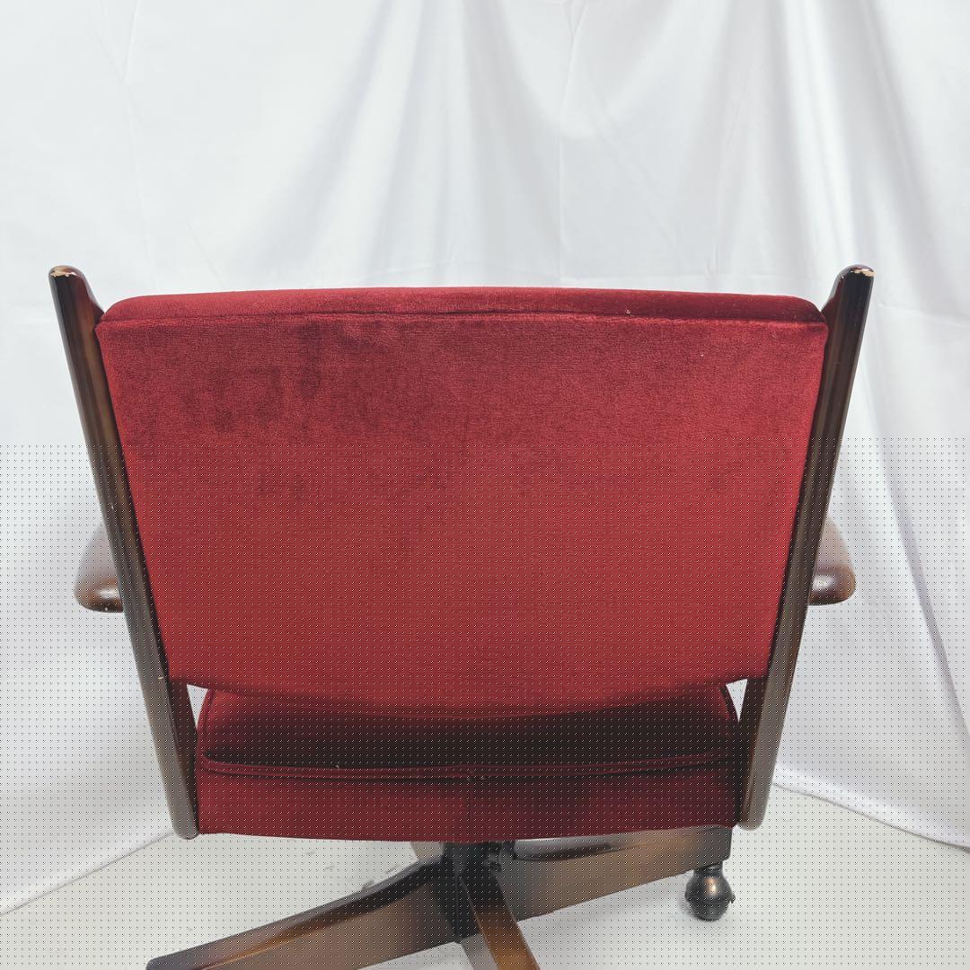 karimoku オールドカリモク コロニアル デスクチェア モケットレッド