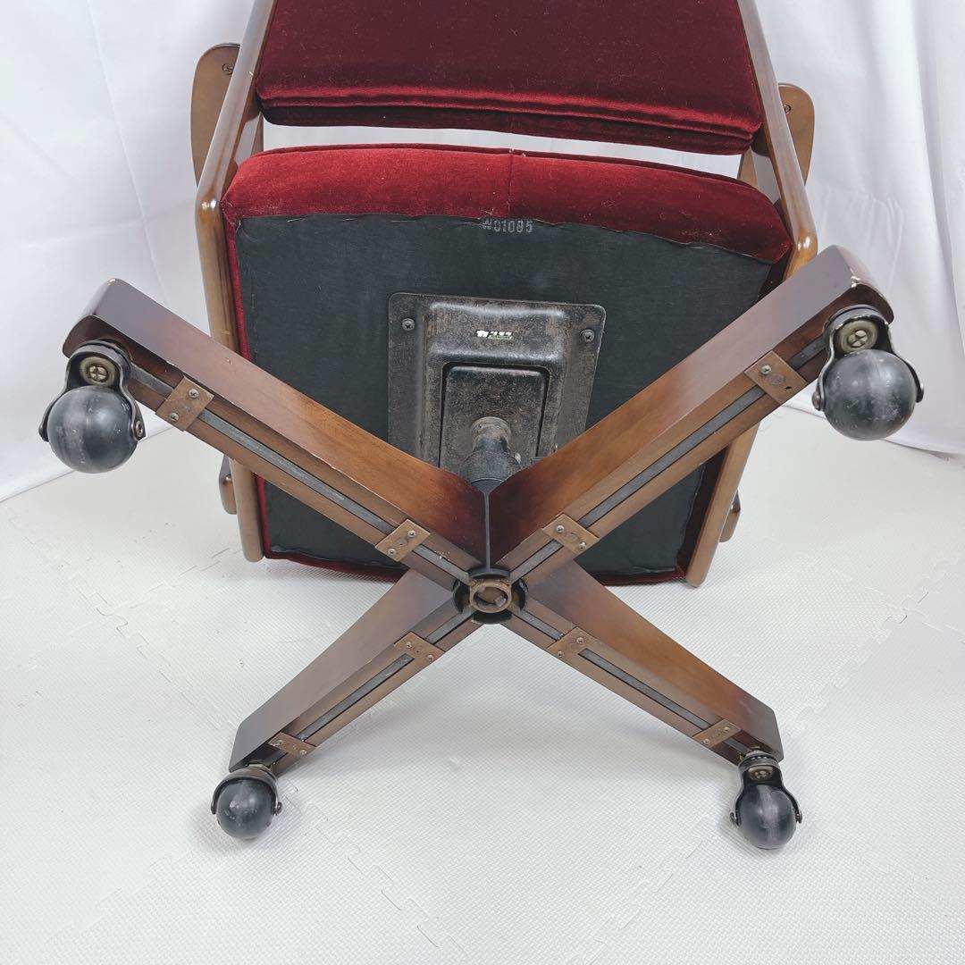 karimoku オールドカリモク コロニアル デスクチェア モケットレッド