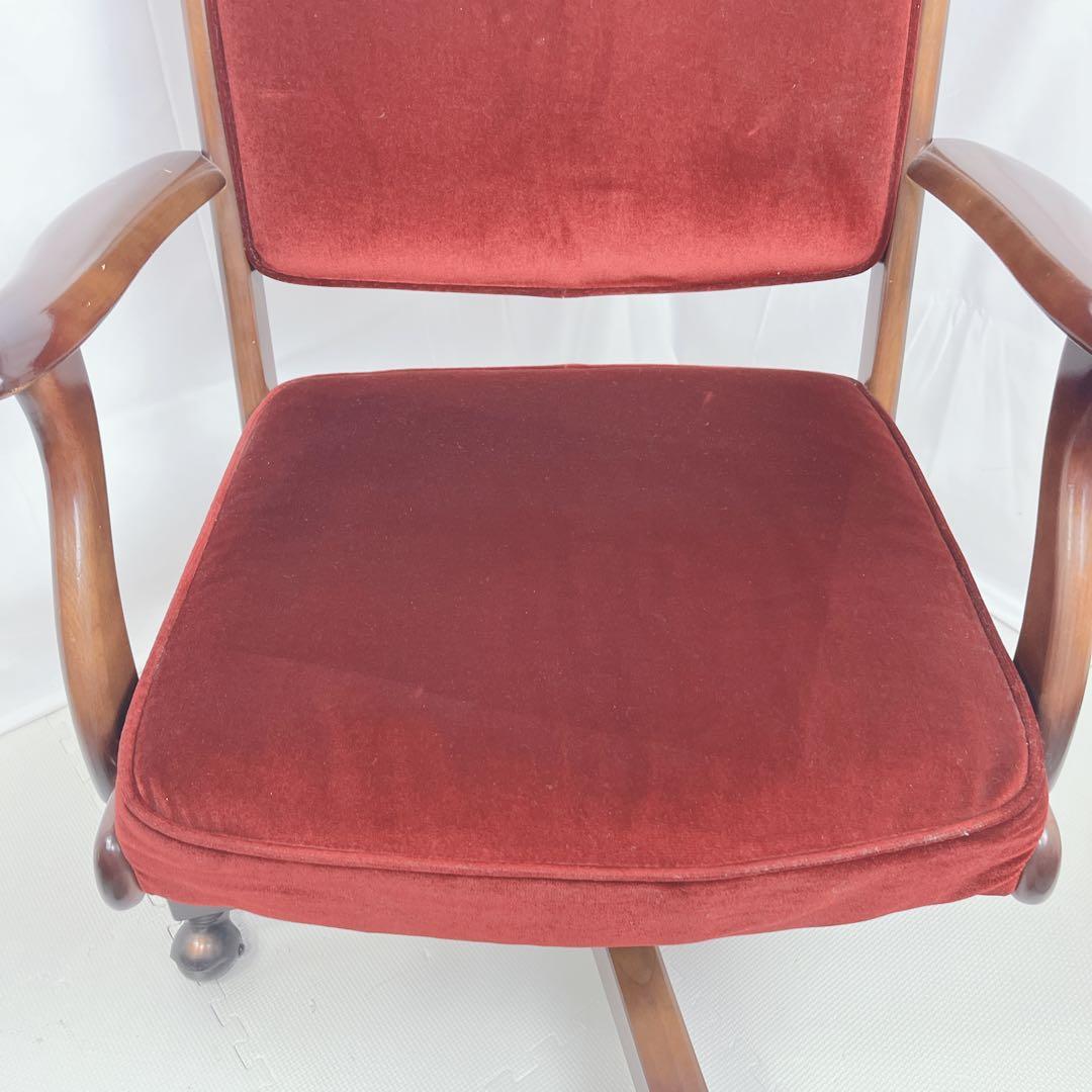 karimoku オールドカリモク コロニアル デスクチェア モケットレッド