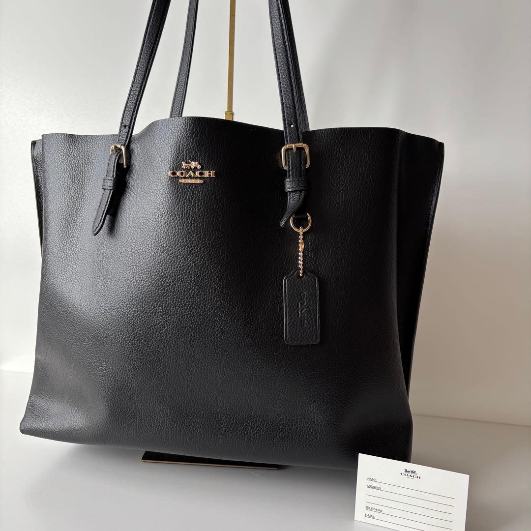 【美品】COACH　現行　コーチ　トートバッグ　モリー　A4サイズ可　大容量　黒