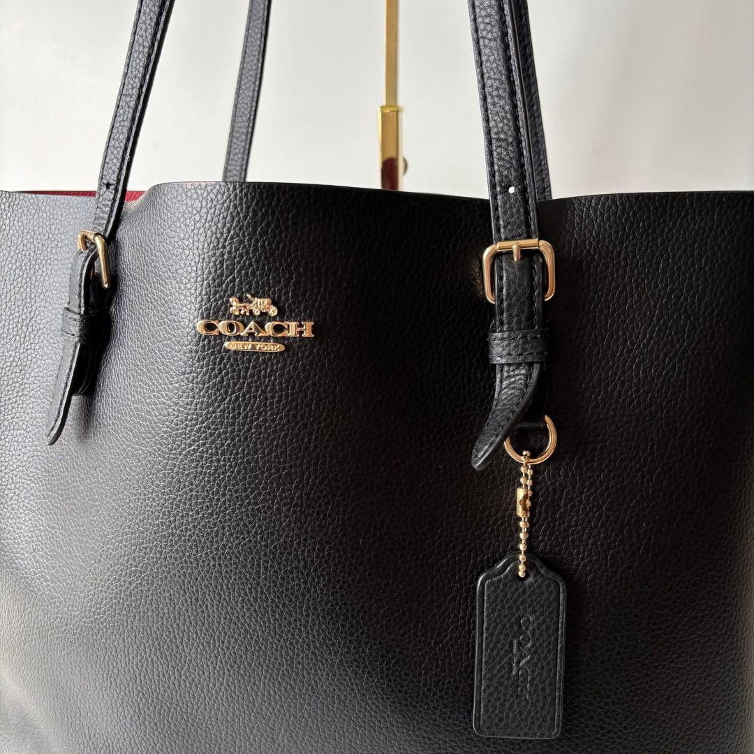 【美品】COACH　現行　コーチ　トートバッグ　モリー　A4サイズ可　大容量　黒