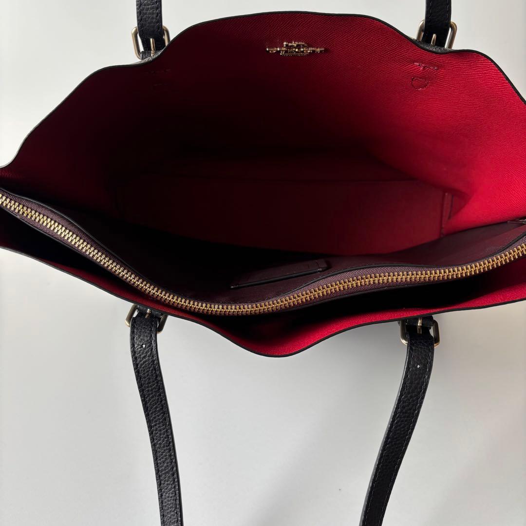 【美品】COACH　現行　コーチ　トートバッグ　モリー　A4サイズ可　大容量　黒