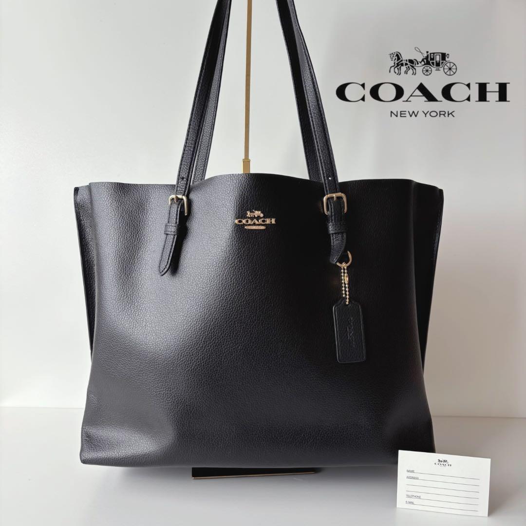 【美品】COACH　現行　コーチ　トートバッグ　モリー　A4サイズ可　大容量　黒
