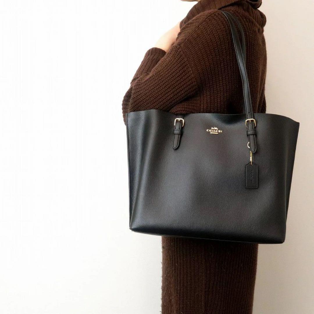【美品】COACH　現行　コーチ　トートバッグ　モリー　A4サイズ可　大容量　黒