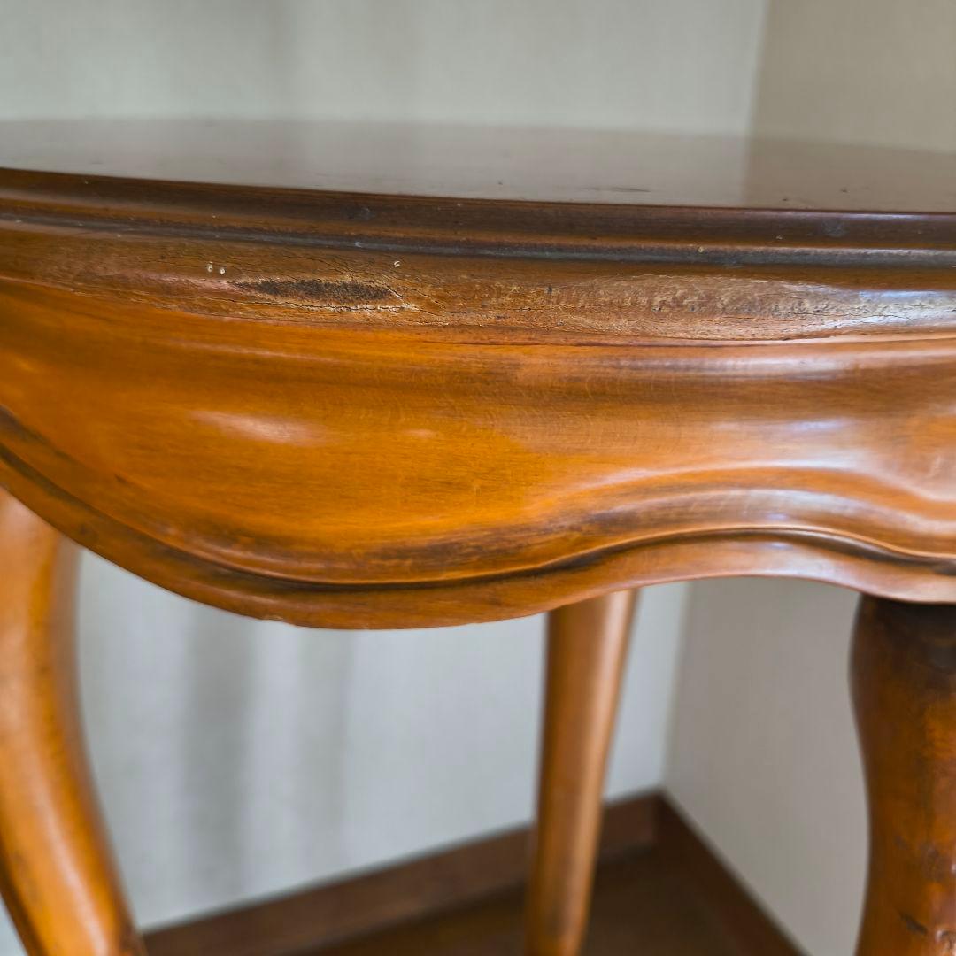 イタリア サイドテーブル 花台 象嵌 猫脚