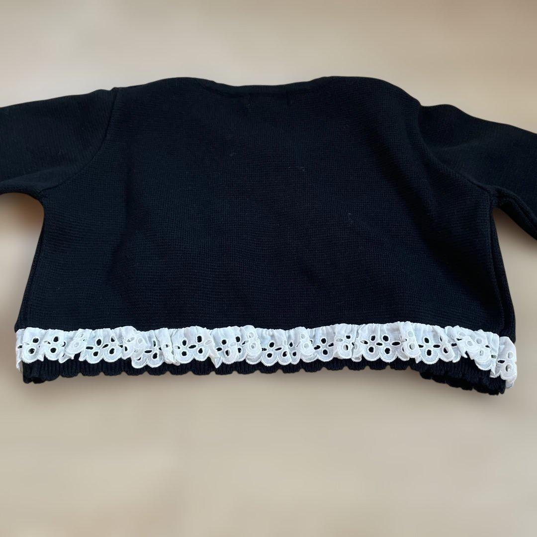 Shirley Temple 黒いフリル付きドレス 120cm