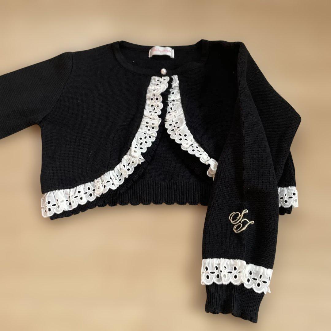 Shirley Temple 黒いフリル付きドレス 120cm