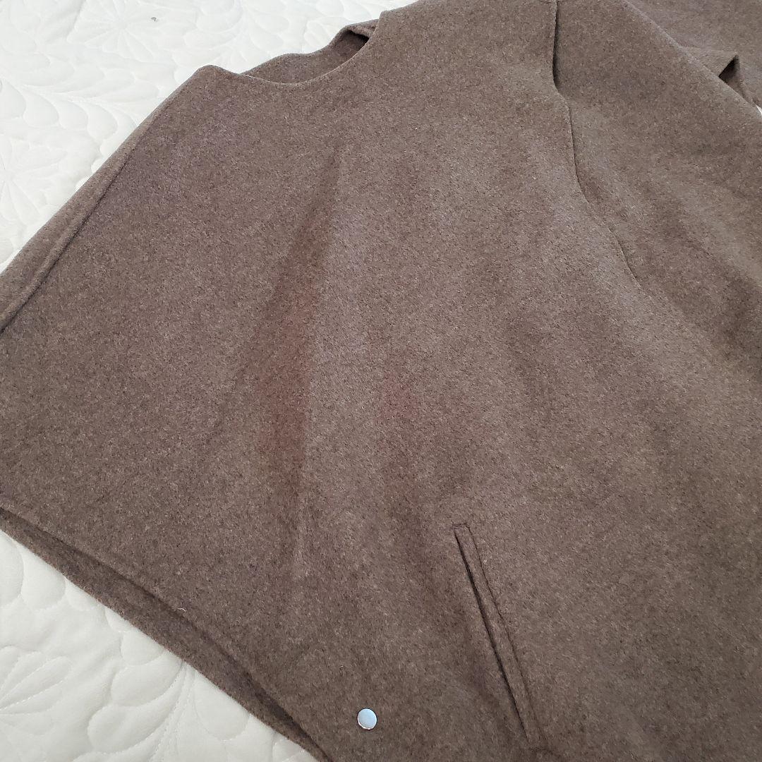 ヴェルメイユパーイエナ ダブルフェイスショートマントコート　ポンチョ ストール