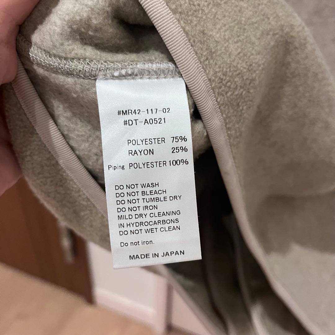 DANTON ショート丈　フリース　カラーレスベスト 38