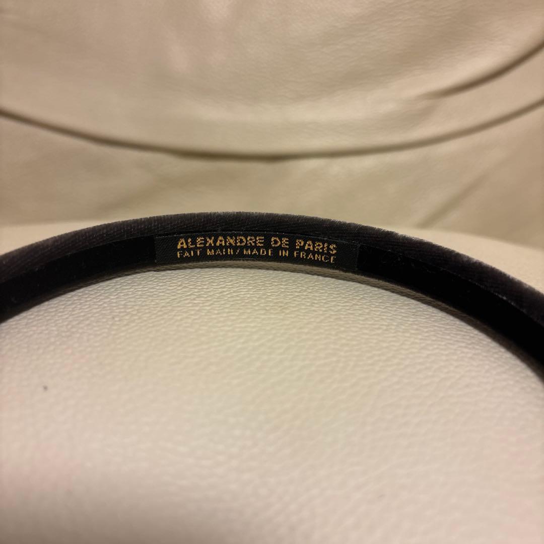 Alexandre de Paris/ベロア/グレー/ヘアバンド カチューシャ