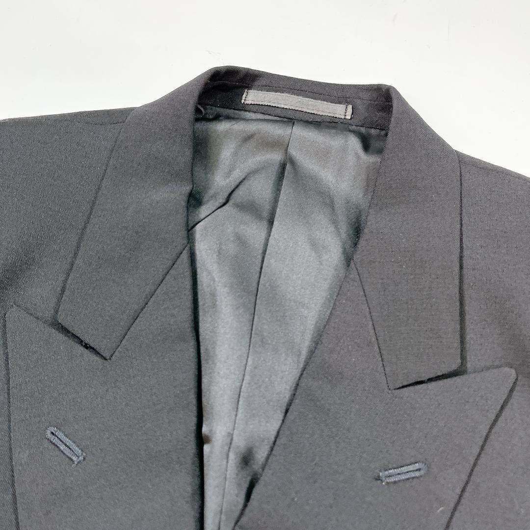 イヴサンローラン ダブル スーツ セットアップ 黒 6B M相当 高級