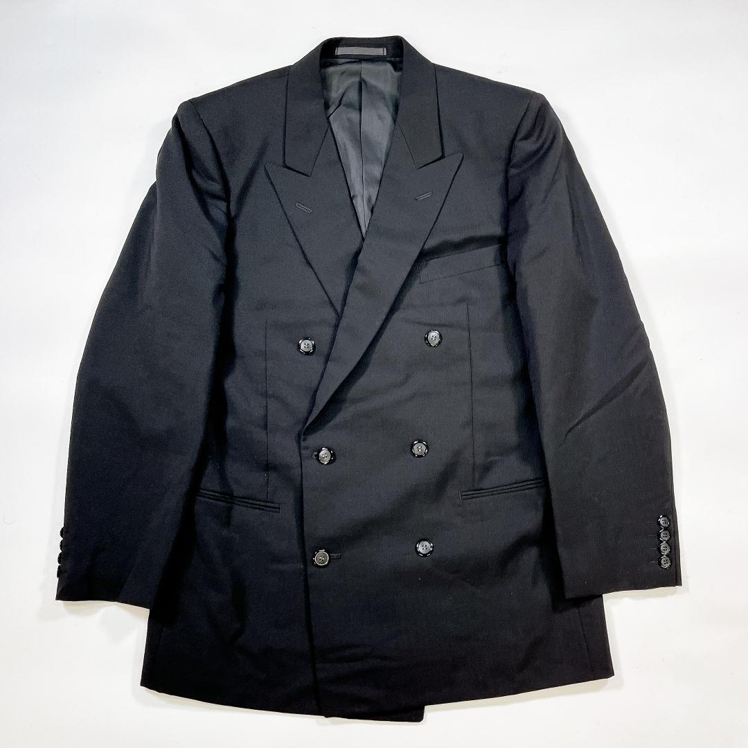 イヴサンローラン ダブル スーツ セットアップ 黒 6B M相当 高級