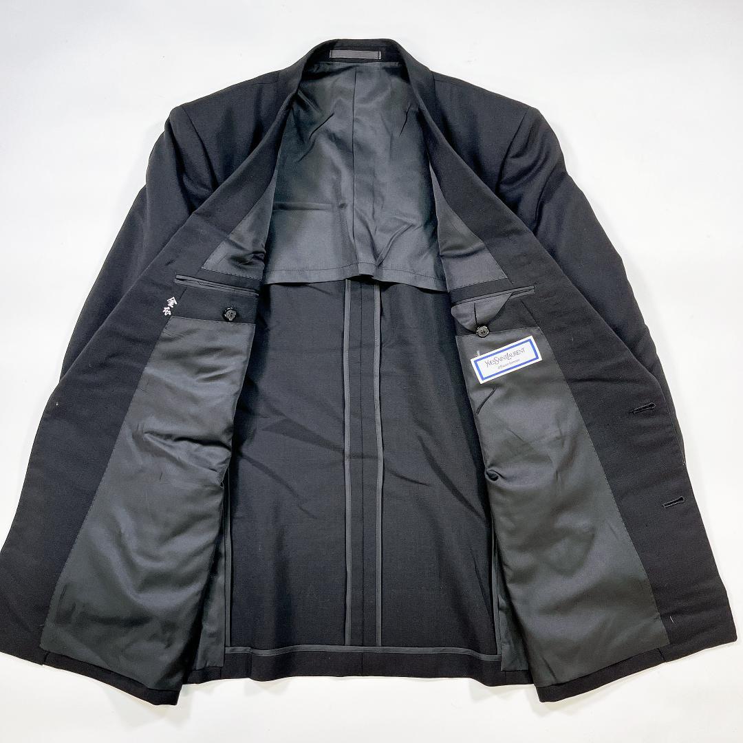 イヴサンローラン ダブル スーツ セットアップ 黒 6B M相当 高級