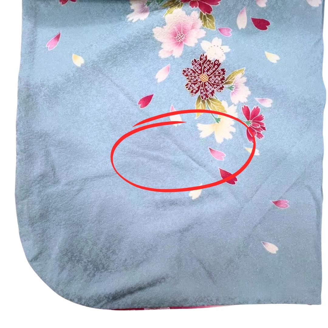 【お得品】 振袖セット 成人式 正絹 古典柄 振袖 水色 S*12 ●